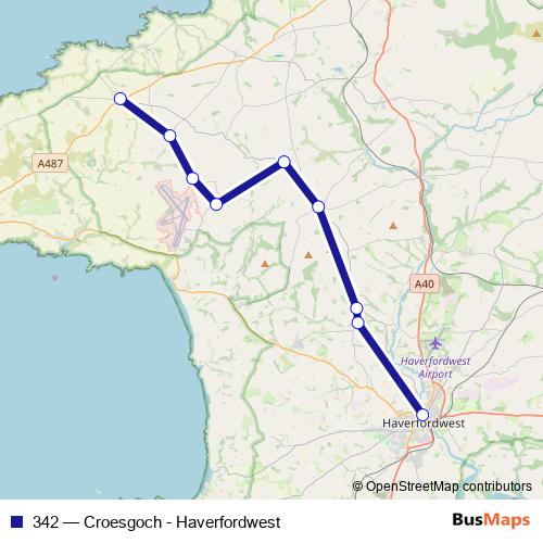 342 bus Line Map