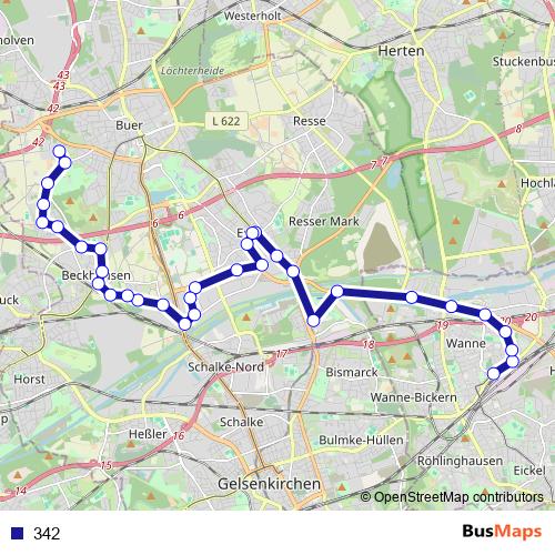 342 bus Line Map