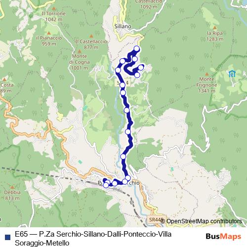 E65 bus Line Map