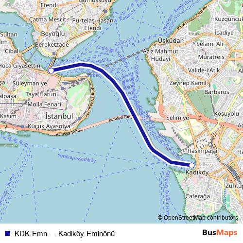 KDK-Emn ferry Line Map