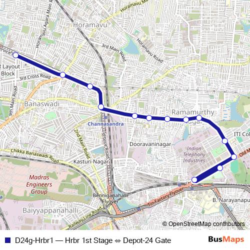 D24g-Hrbr1 bus Line Map