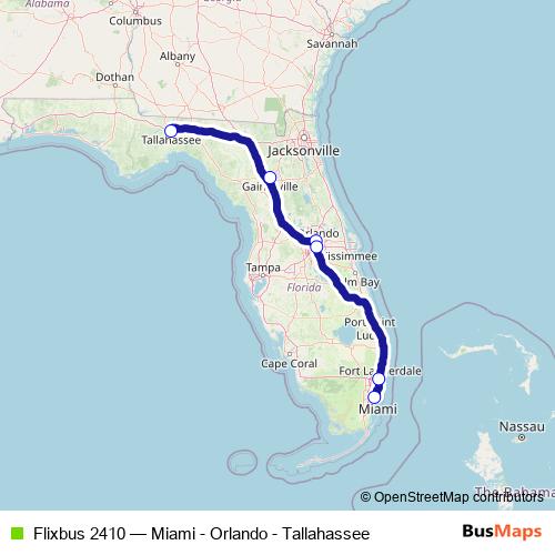 Flixbus 2410 bus Line Map