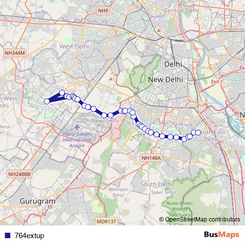 764extup bus Line Map