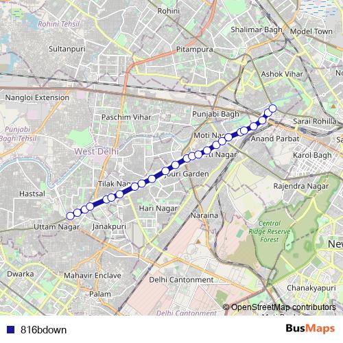 816bdown bus Line Map