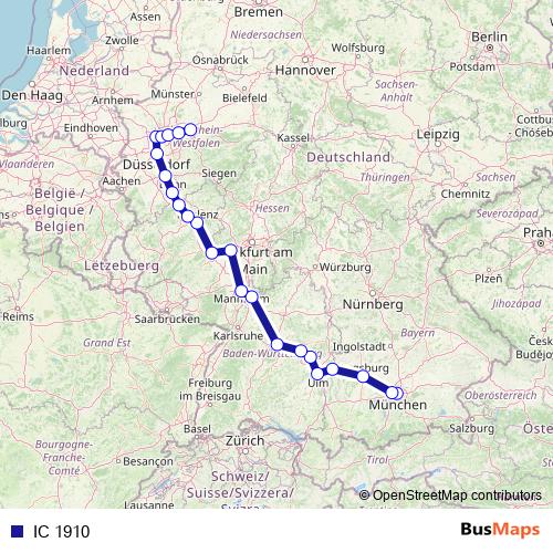 IC 1910 rail Line Map