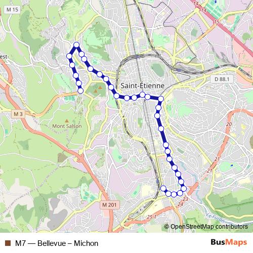 M7 trolleybus Line Map