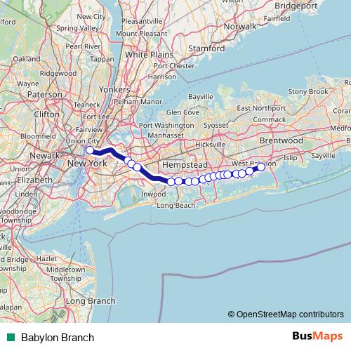 Babylon Branch rail Line Map