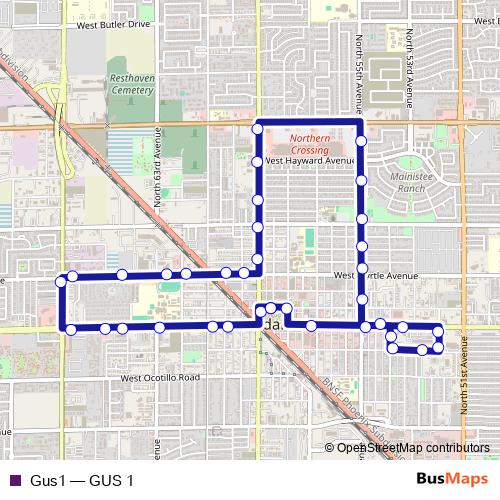 Gus1 bus Line Map