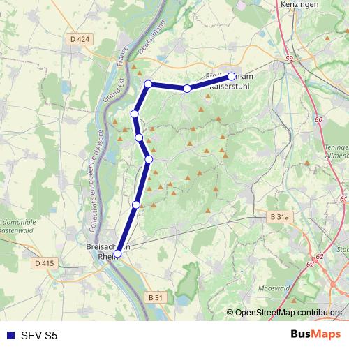 SEV S5 rail Line Map