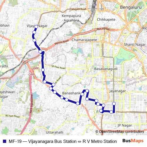 MF-19 bus Line Map