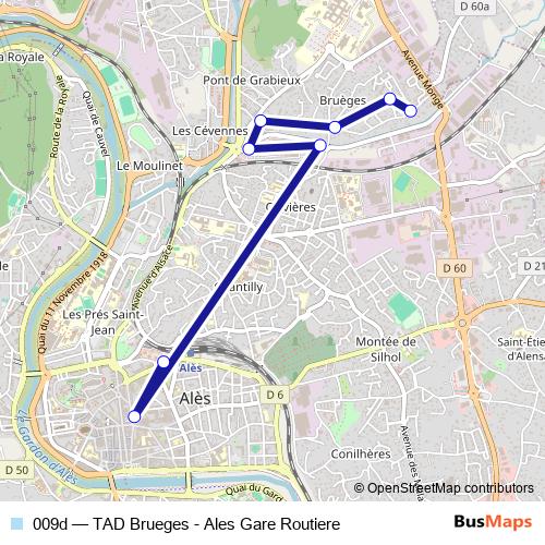 009d bus Line Map