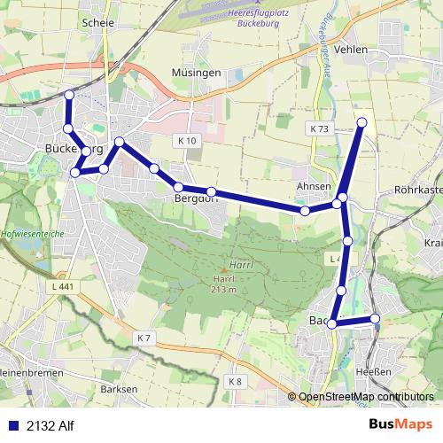 2132 Alf bus Line Map