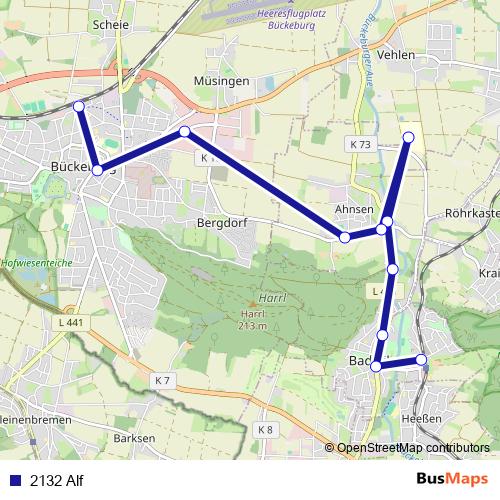 2132 Alf bus Line Map