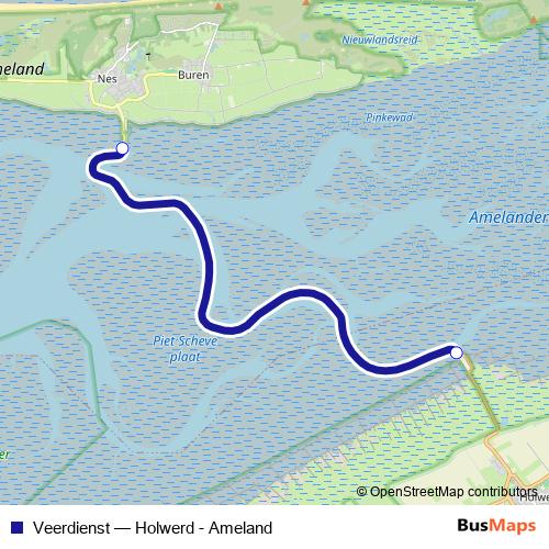 Veerdienst ferry Line Map