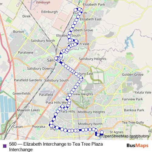 560 bus Line Map