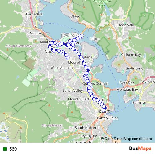 560 bus Line Map