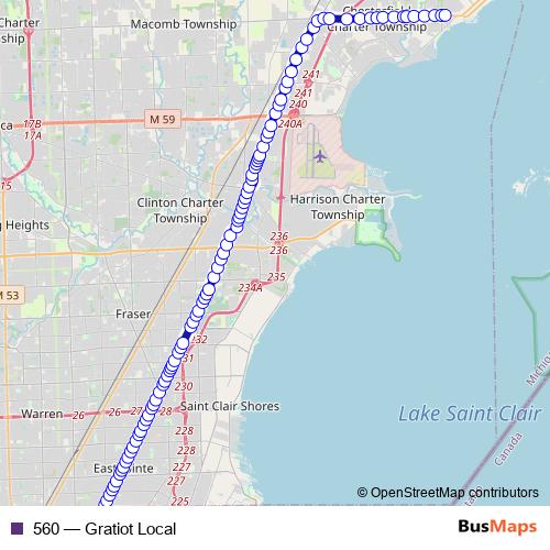 560 bus Line Map