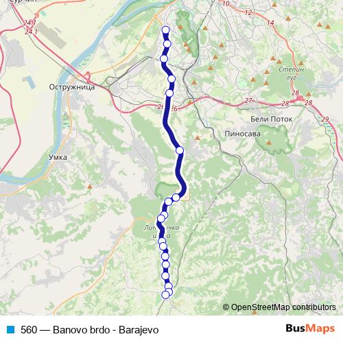 560 bus Line Map