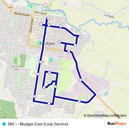 560 bus Line Map