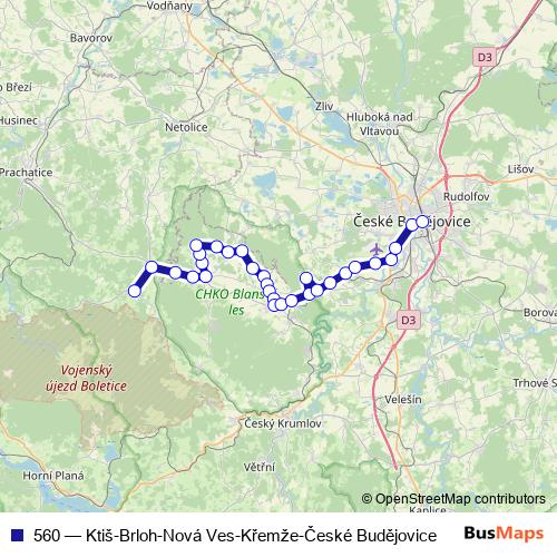 560 bus Line Map