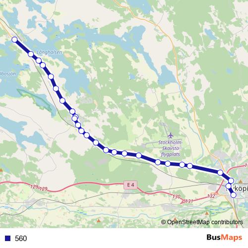 560 bus Line Map