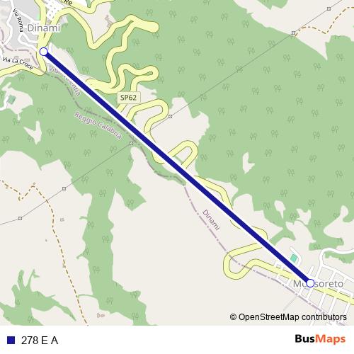 278 E A bus Line Map