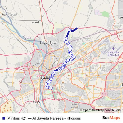Minibus 421 bus Line Map