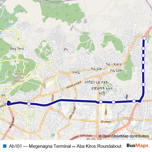 Ab101 bus Line Map