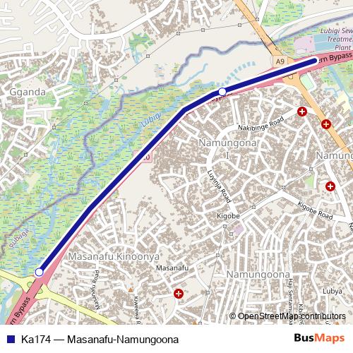 Ka174 bus Line Map