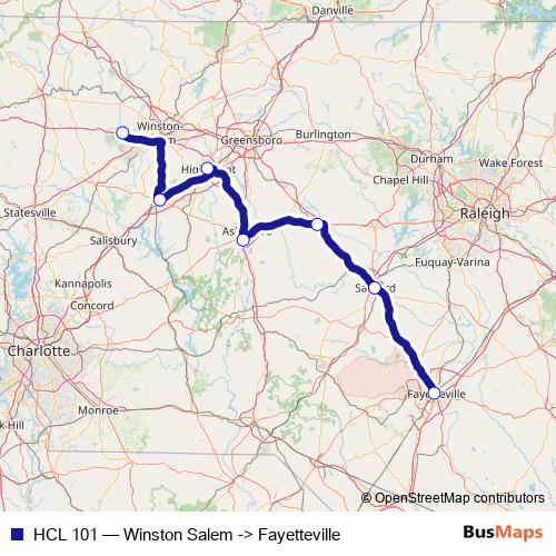 HCL 101 bus Line Map