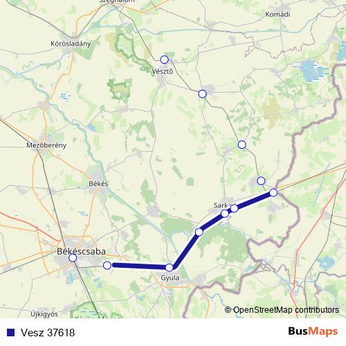 Vesz 37618 rail Line Map