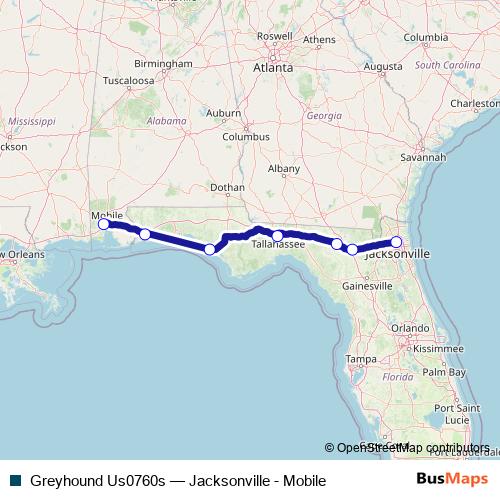 Greyhound Us0760s bus Line Map