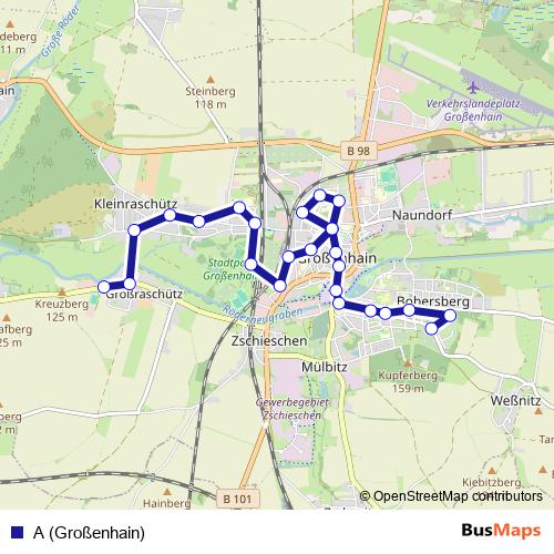 A (Großenhain) bus Line Map