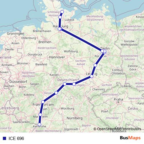 ICE 696 rail Line Map