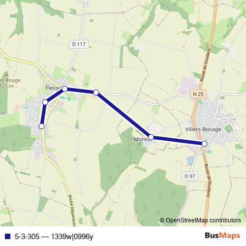 5-3-305 bus Line Map