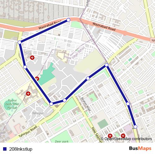 208lnkstlup bus Line Map