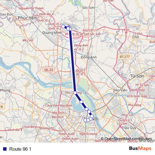 Route 86 1 bus Line Map