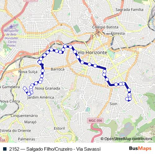 2152 bus Line Map