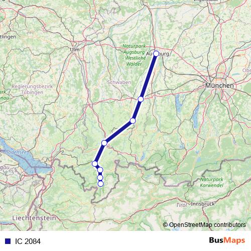 IC 2084 rail Line Map