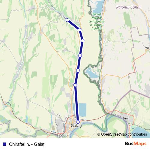 Chiraftei h. - Galaţi rail Line Map