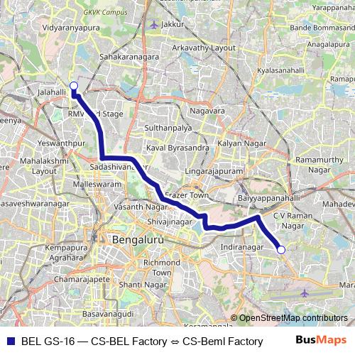 BEL GS-16 bus Line Map