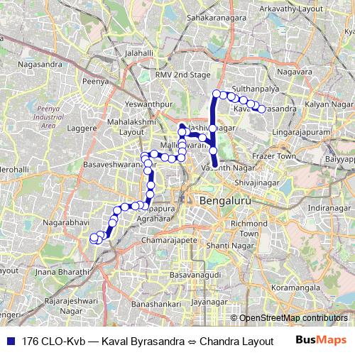176 CLO-Kvb bus Line Map