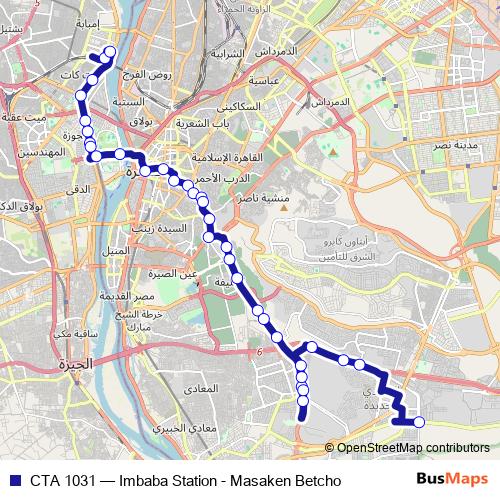 CTA 1031 bus Line Map