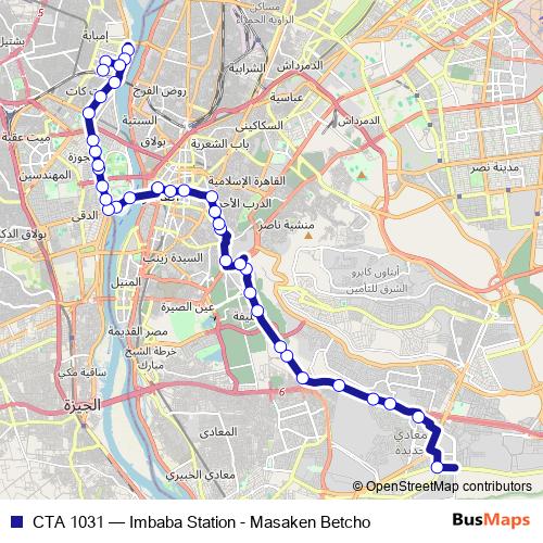 CTA 1031 bus Line Map