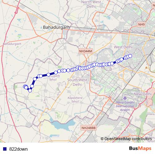 822down bus Line Map