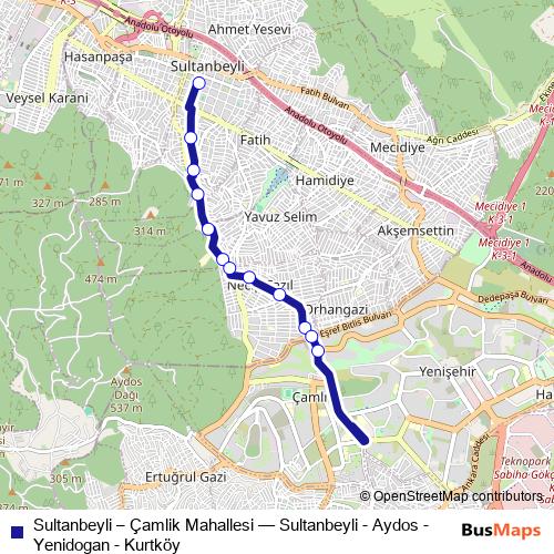 Sultanbeyli – Çamlik Mahallesi bus Line Map