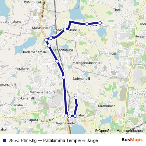 285-J Ptml-Jlg bus Line Map