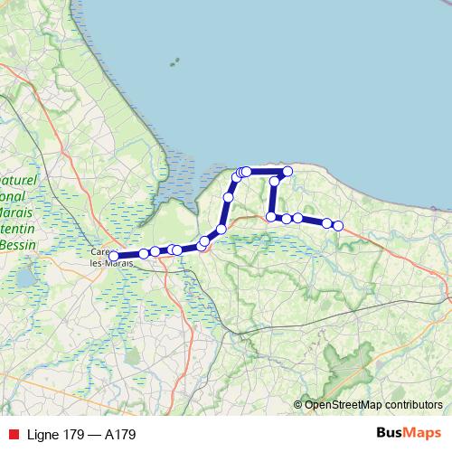 Ligne 179 bus Line Map