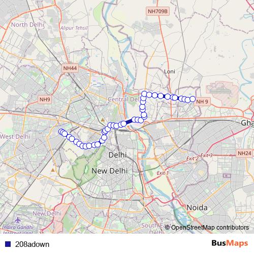 208adown bus Line Map