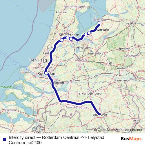 Intercity direct rail Line Map